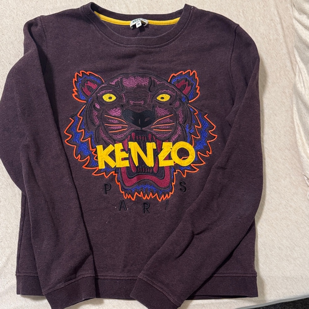 Kenzo Dark Purple Sweatshirt with Tiger Motif